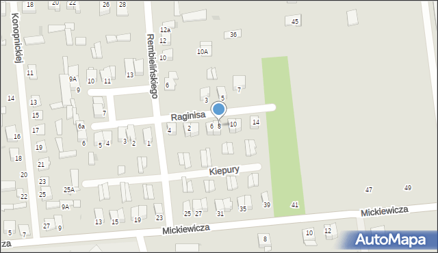 Jedwabne, Raginisa Władysława, mjr., 8, mapa Jedwabne