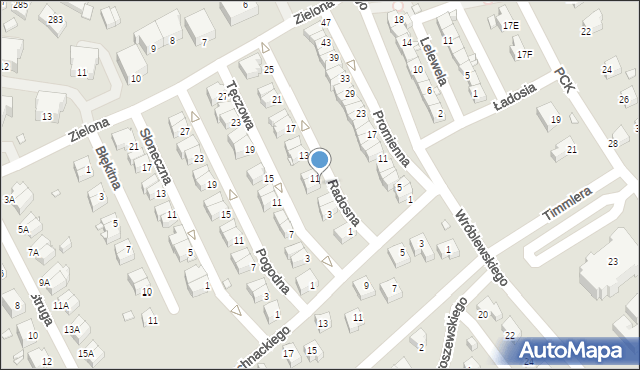 Jelenia Góra, Radosna, 9, mapa Jelenia Góra
