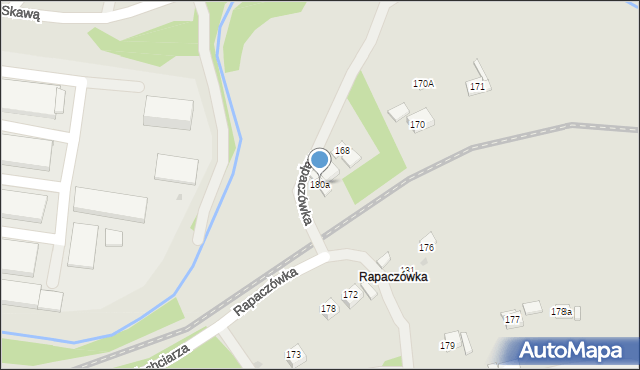 Jordanów, Rapaczówka, 180a, mapa Jordanów