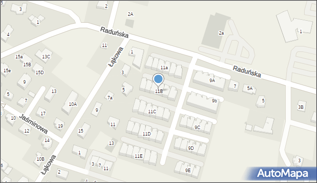 Juszkowo, Raduńska, 11B, mapa Juszkowo