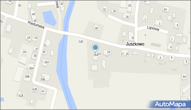 Juszkowo, Raduńska, 31A, mapa Juszkowo