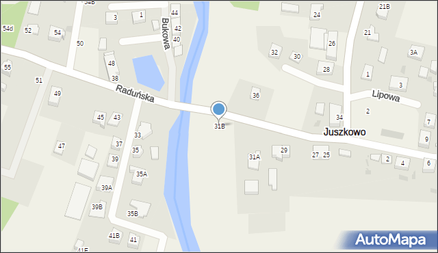 Juszkowo, Raduńska, 31B, mapa Juszkowo