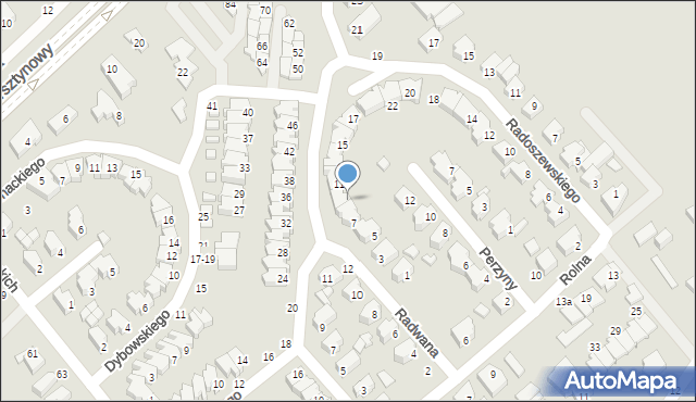 Kalisz, Radwana Józefa, 9, mapa Kalisza