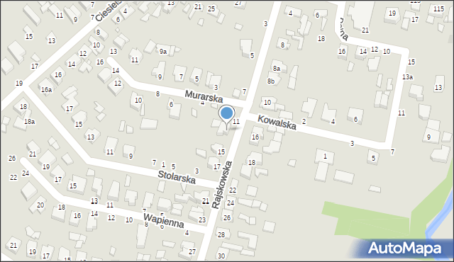 Kalisz, Rajskowska, 13, mapa Kalisza