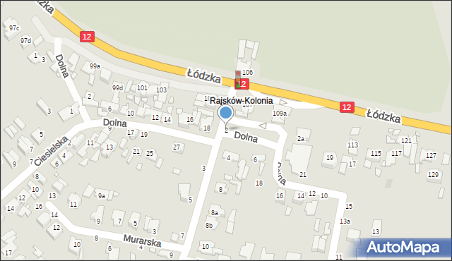 Kalisz, Rajskowska, 2, mapa Kalisza