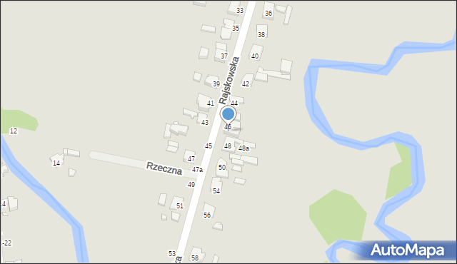 Kalisz, Rajskowska, 46a, mapa Kalisza