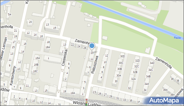 Katowice, Ratuszowa, 13, mapa Katowic