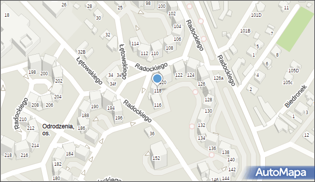 Katowice, Radockiego Marcina, 118, mapa Katowic