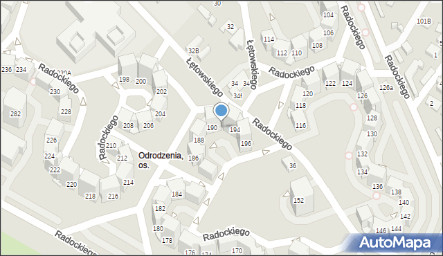 Katowice, Radockiego Marcina, 192, mapa Katowic