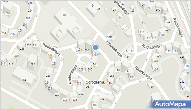 Katowice, Radockiego Marcina, 202, mapa Katowic