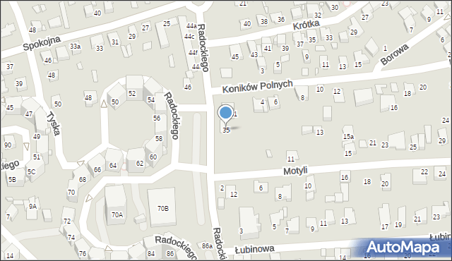 Katowice, Radockiego Marcina, 35, mapa Katowic