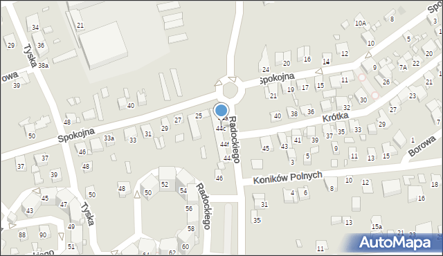 Katowice, Radockiego Marcina, 44c, mapa Katowic