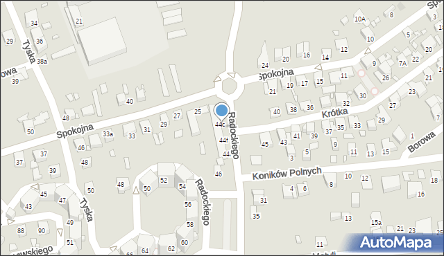 Katowice, Radockiego Marcina, 44d, mapa Katowic