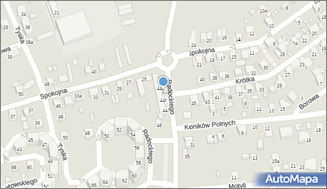 Katowice, Radockiego Marcina, 44e, mapa Katowic