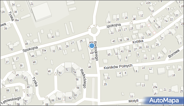 Katowice, Radockiego Marcina, 44f, mapa Katowic