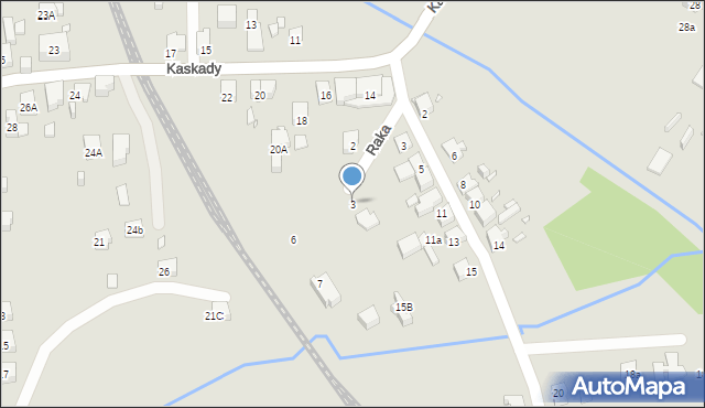 Katowice, Raka Aleksandra, 3, mapa Katowic