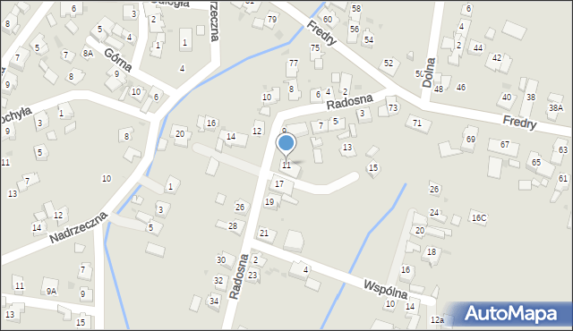 Kędzierzyn-Koźle, Radosna, 11, mapa Kędzierzyna-Koźle