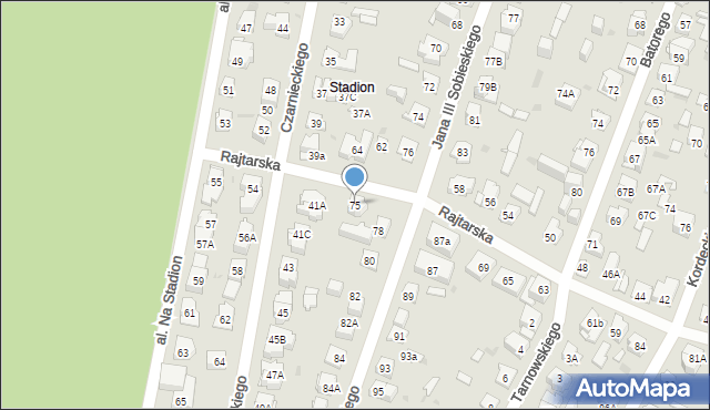 Kielce, Rajtarska, 75, mapa Kielc