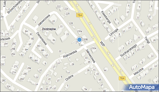 Kielce, Rakowska, 4, mapa Kielc