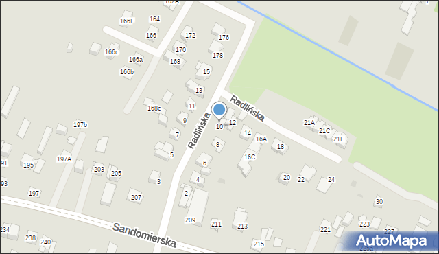 Kielce, Radlińska, 10, mapa Kielc