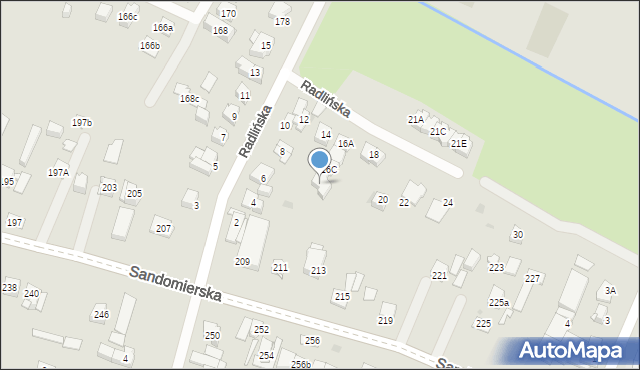 Kielce, Radlińska, 16D, mapa Kielc