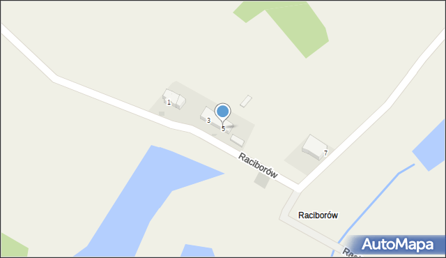 Kiełpino, Raciborów, 5, mapa Kiełpino