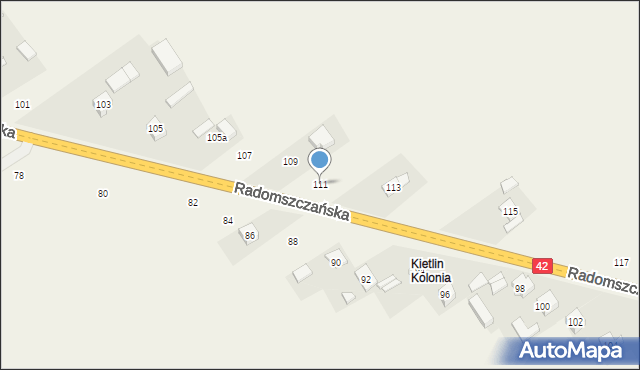 Kietlin, Radomszczańska, 111, mapa Kietlin