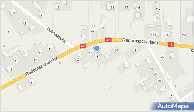 Kietlin, Radomszczańska, 14, mapa Kietlin