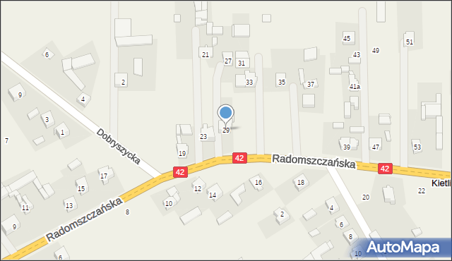 Kietlin, Radomszczańska, 29, mapa Kietlin