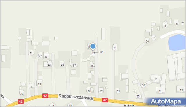 Kietlin, Radomszczańska, 43, mapa Kietlin
