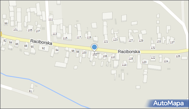 Kietrz, Raciborska, 102, mapa Kietrz