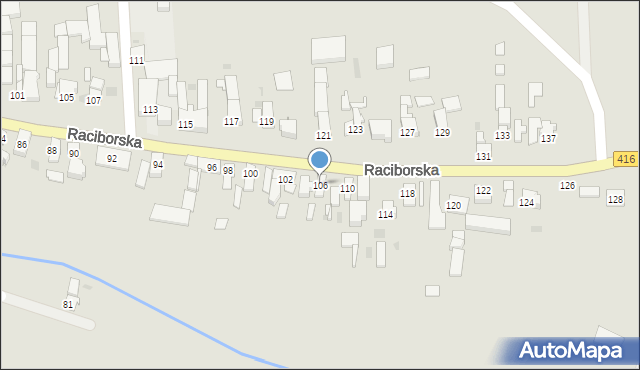 Kietrz, Raciborska, 106, mapa Kietrz