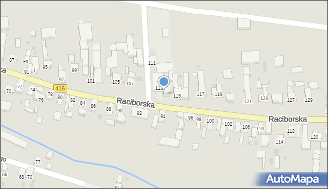 Kietrz, Raciborska, 113a, mapa Kietrz