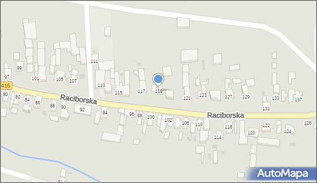 Kietrz, Raciborska, 119, mapa Kietrz