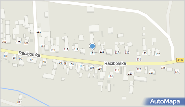 Kietrz, Raciborska, 121, mapa Kietrz