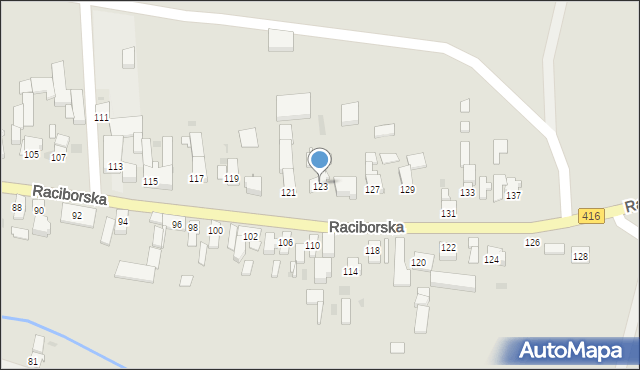 Kietrz, Raciborska, 123, mapa Kietrz