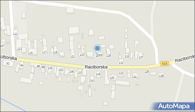 Kietrz, Raciborska, 127, mapa Kietrz