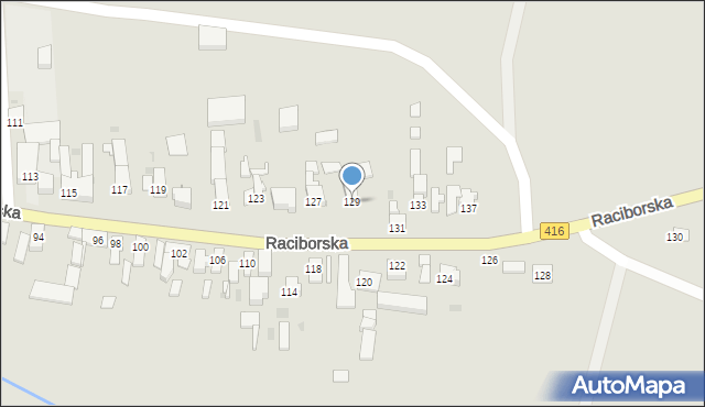 Kietrz, Raciborska, 129, mapa Kietrz