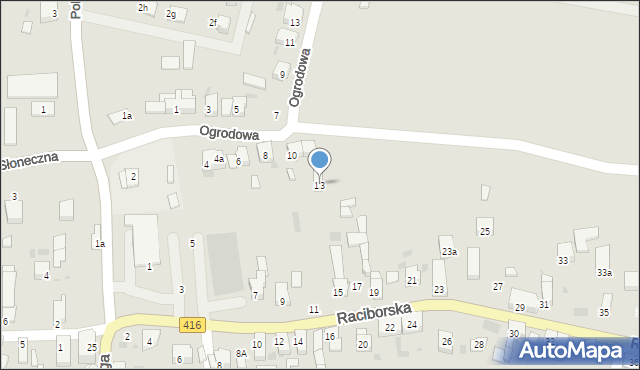 Kietrz, Raciborska, 13, mapa Kietrz