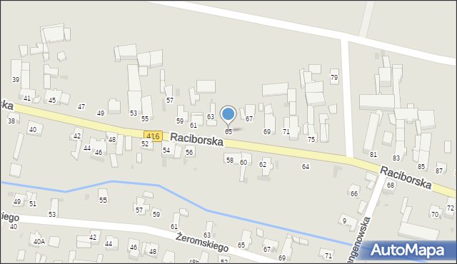 Kietrz, Raciborska, 65, mapa Kietrz