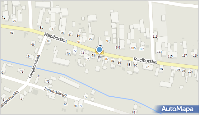 Kietrz, Raciborska, 80, mapa Kietrz