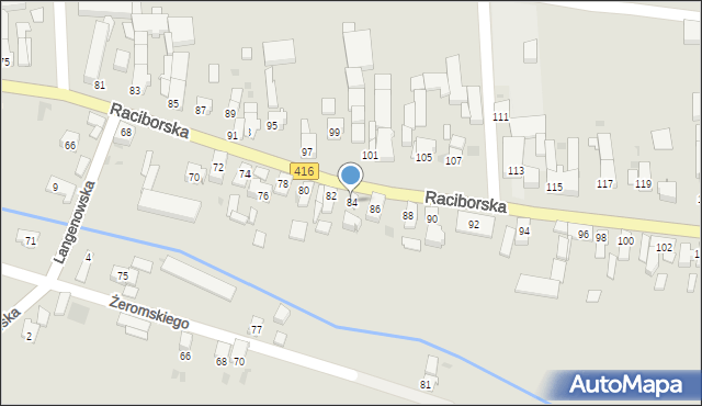 Kietrz, Raciborska, 84, mapa Kietrz