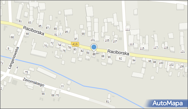 Kietrz, Raciborska, 86, mapa Kietrz