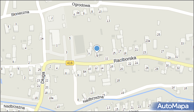 Kietrz, Raciborska, 9, mapa Kietrz