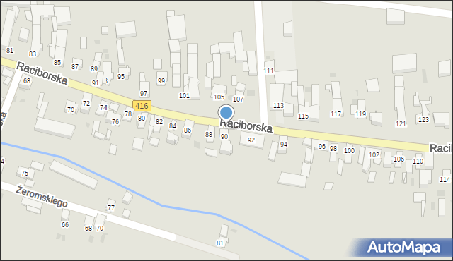 Kietrz, Raciborska, 90A, mapa Kietrz