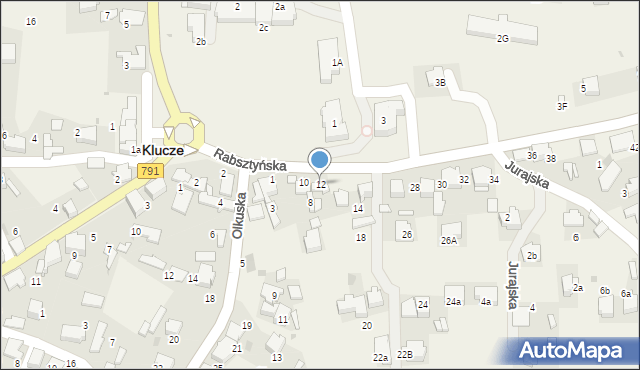 Klucze, Rabsztyńska, 12, mapa Klucze