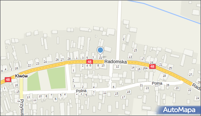 Klwów, Radomska, 11, mapa Klwów