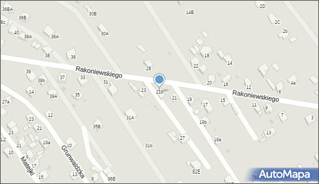 Knurów, Rakoniewskiego Walentego, 21b, mapa Knurów