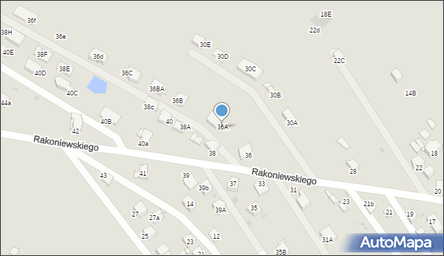 Knurów, Rakoniewskiego Walentego, 36A, mapa Knurów