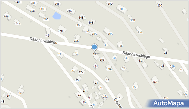 Knurów, Rakoniewskiego Walentego, 39, mapa Knurów